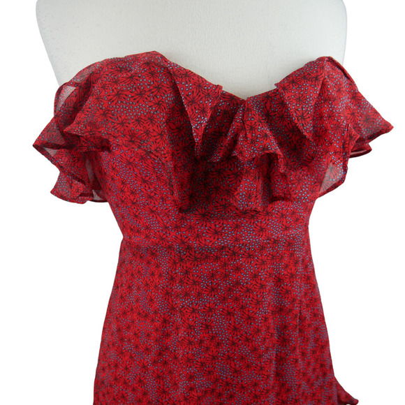 SHOWPO Saints + Secrets NWT Beth Red Ruffle Dress Size Medium - Picture 4 of 11